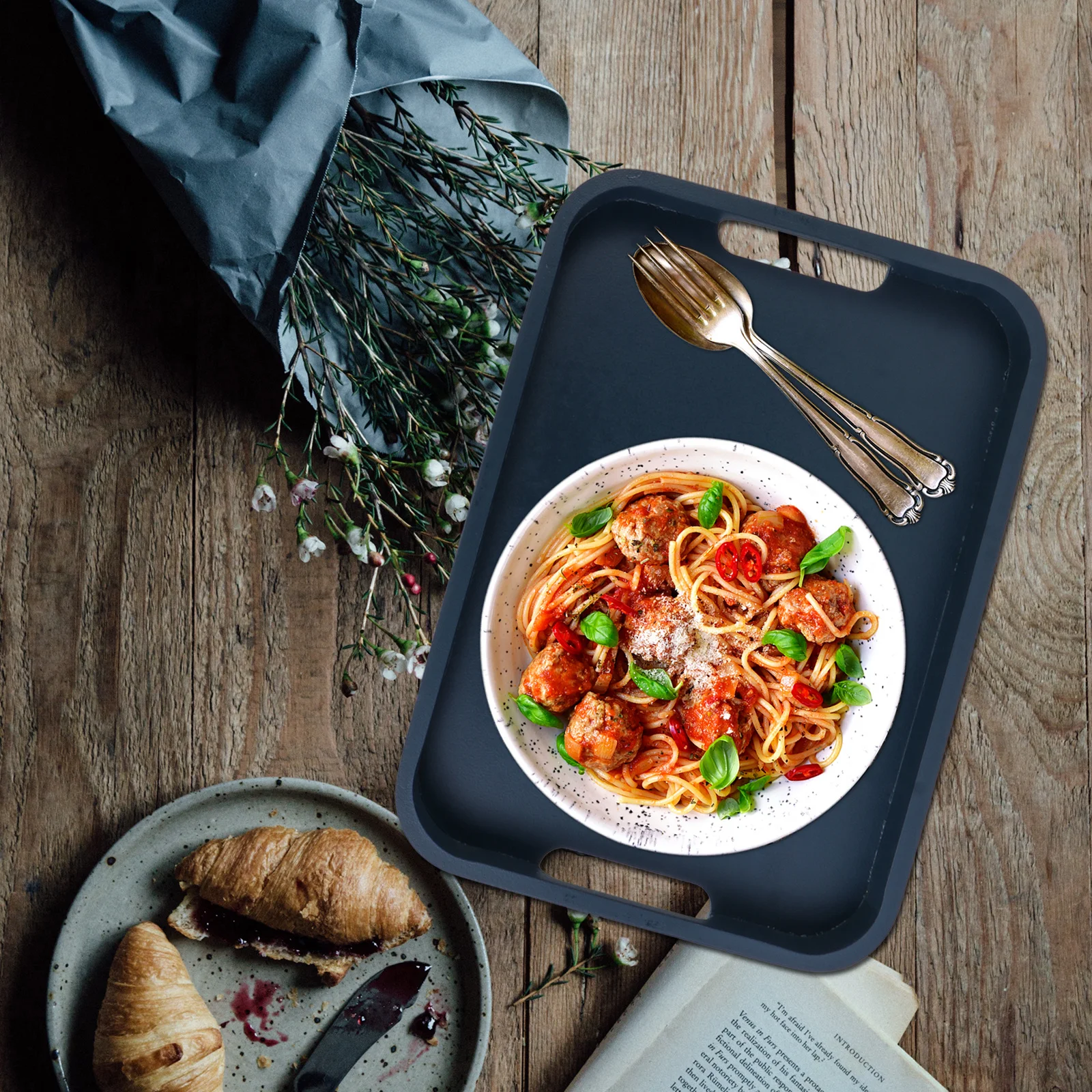 

1Pcs Nordic Style Food Tray High Quality Snack Tray Food Service Plate for Home Hotels Restaurants Snack Plates