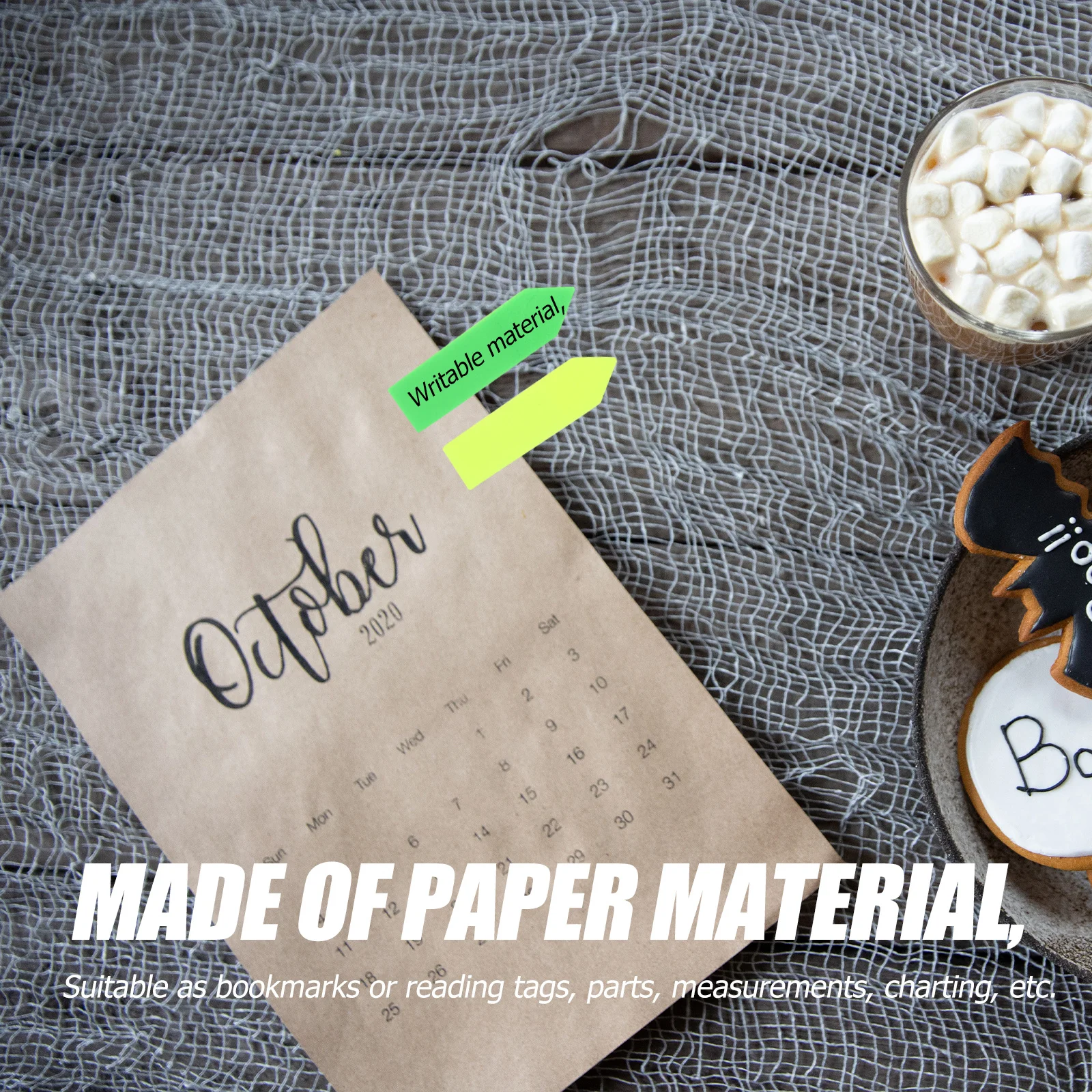 

10pcs Colored Both Sides Waterproof Writable Pet Material Adhesive Index Bookmarker Self-Stick Note Tabs For Office