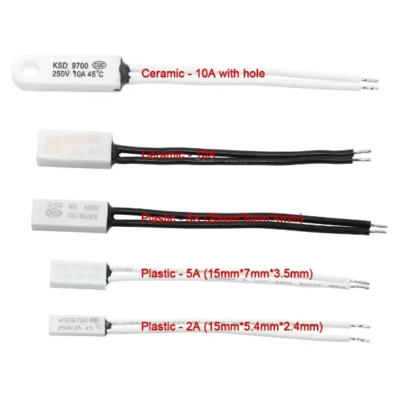KSD9700 40/50/60/80/95/125C-250 degrees 10A 250V Ceramic temperature switch Normally closed thermostat Temperature protection