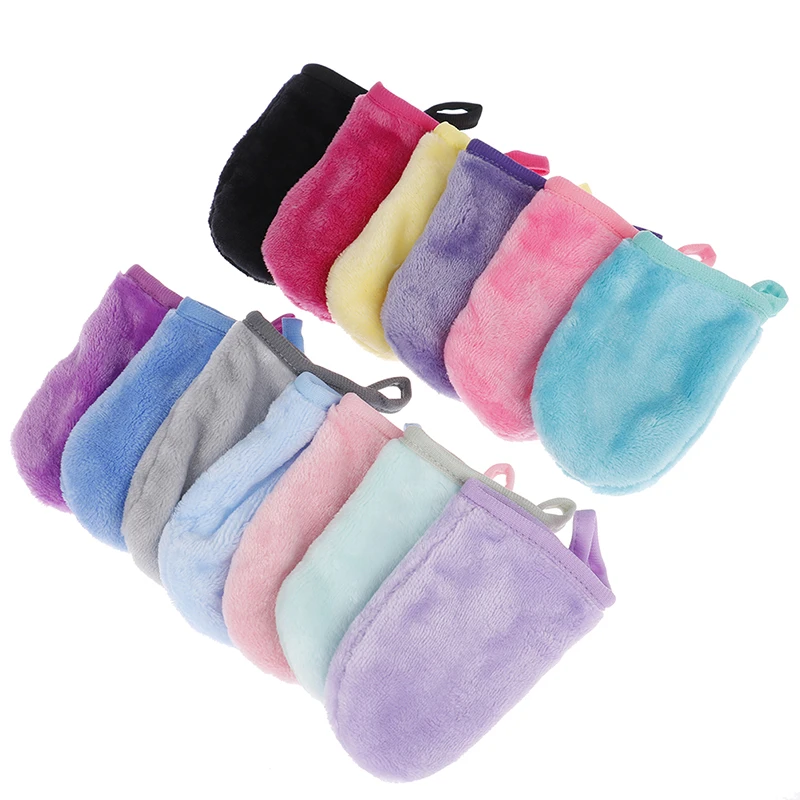 10 Pieces Professional Microfiber Face Cleansing Gloves Reusable Facial Cloth Pads Makeup Remover Glove Mitts Tool Unisex