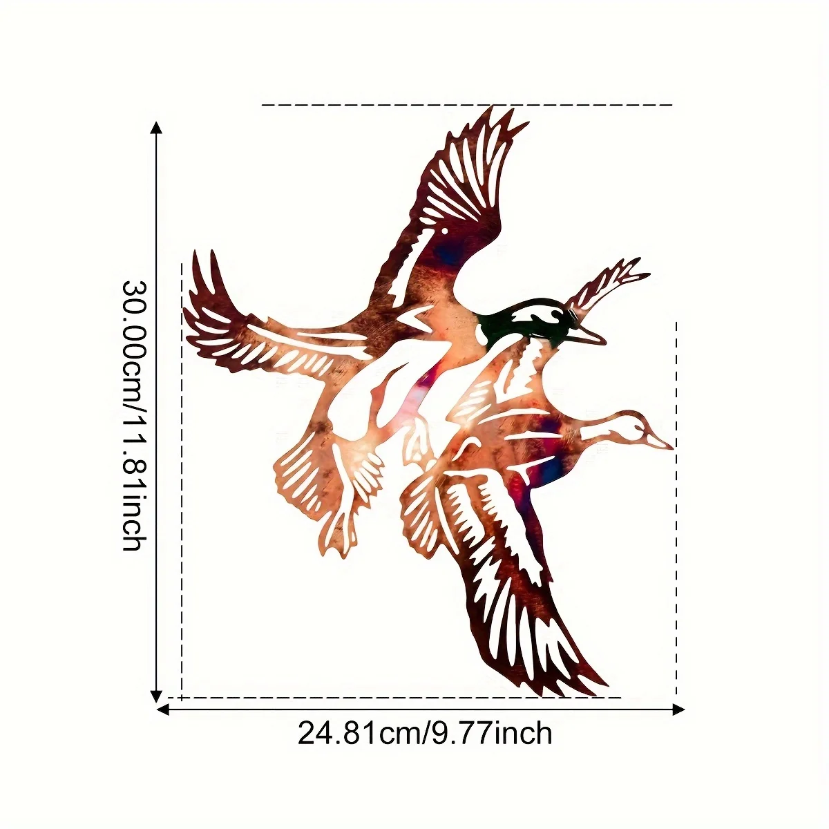 1pc Mallard fly against wall art, metal wall signs, aesthetic wall decoration retro metal hanging decorations