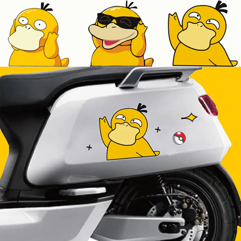 Pegatinas de decoración de Pokémon para coche eléctrico, pegatinas de Embellecimiento de puerta de coche, juguetes para niños, regalo de Navidad, Psyduck