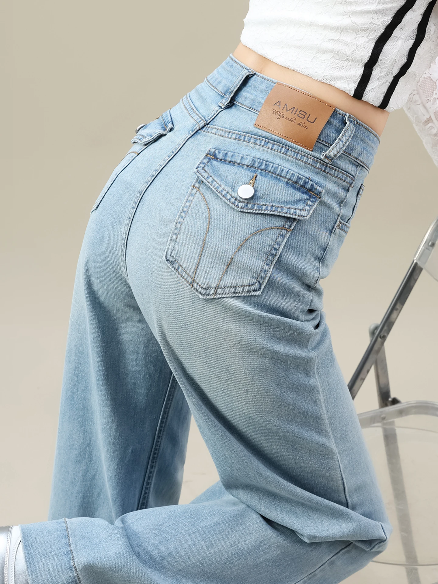 

Джинсы женские зимние Deep Blue Fce, с высокой талией, облегающие, длиной в пол, расклешенные, повседневные, из денима