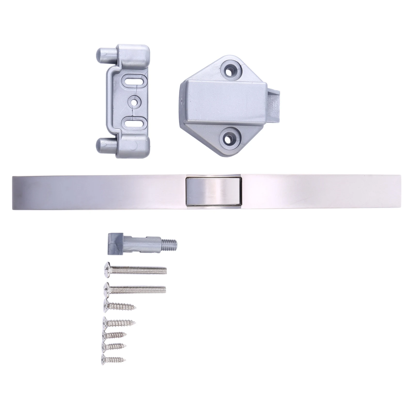 RV Door Cabinet Handle, Cabinet Lock Door Handle 160 Hole Distance Arc Button Pull Type Lock Nickel Brushed