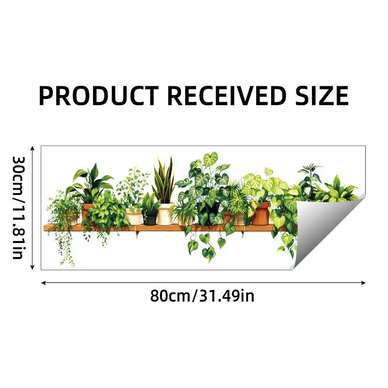 Green Potted Plant Ivy Wall Decal Realistic Vivid Pattern Self Adhesive Decorative For Bedroom Living Room Home Decoration