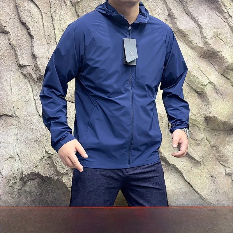 

High-End Outdoor 3D Tailored Waterproof Breathable Qui-Dry Hooded Skin Jaet Spring Summer Men's Jaet Stand Fit Youth...
