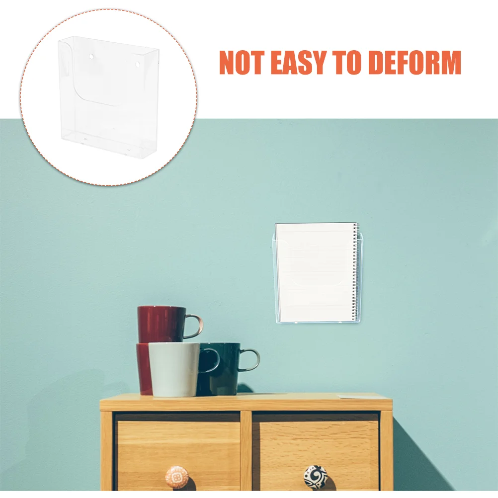 Wall-Mounted Display Rack, Clear Stand, Magazine Holder, File Organizer, Mail, Pocket Files, No Trace, Glue, Office
