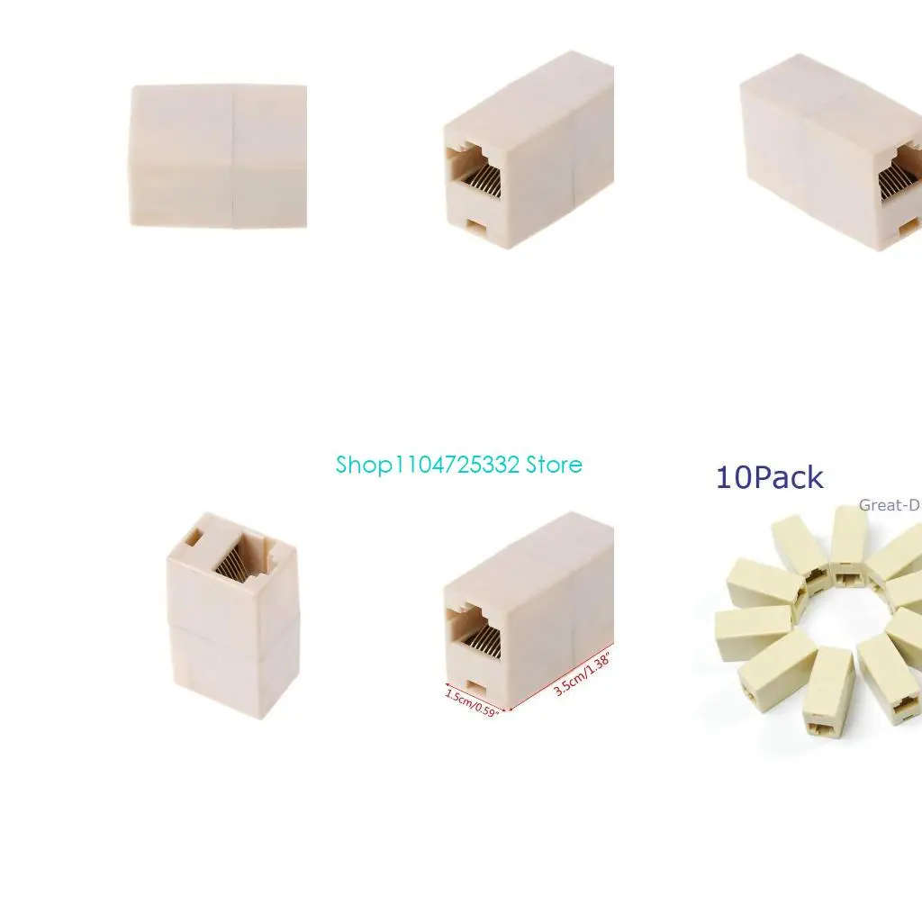 P5EA RJ45 Connector CAT5 / 5E Ethernet Adapter 8P8C Network Extender Coupler Lan Extension Cable Plug Connector Adapter