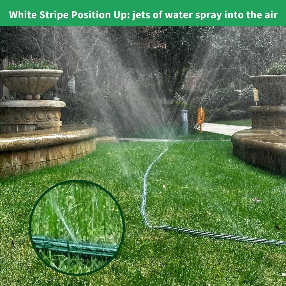 2024 Flat Sprinkler Hose for Lawn Watering Garden Soaker hose with holes, 75 Feet 2 Packs Heavy Duty Lightweight No-Kink Water