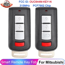 KEYECU OUC644M-KEY-N per Mitsubishi Lancer Mirage Outlander 2008-2020 Keyless Go Smart Remote Key 315MHz ID46 PCF7952 Chip