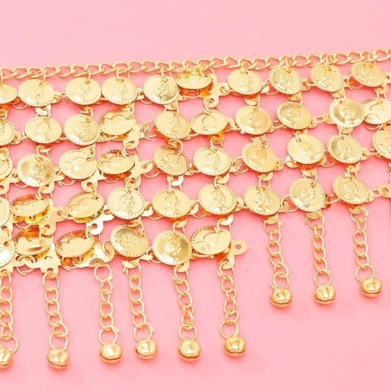 

652F Adjustable Length Tassels Waist Chain Blings Body Chain Decorative Body Chain for Traditional Chinese Attires