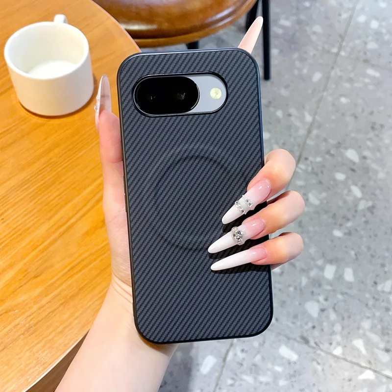 Kevlar Carbon Fiber Texture Magnetic Phone Case For Google Pixel 11 10 9 Pro XL 10A 9A Wireless Charge Shockproof Hard PC Cover