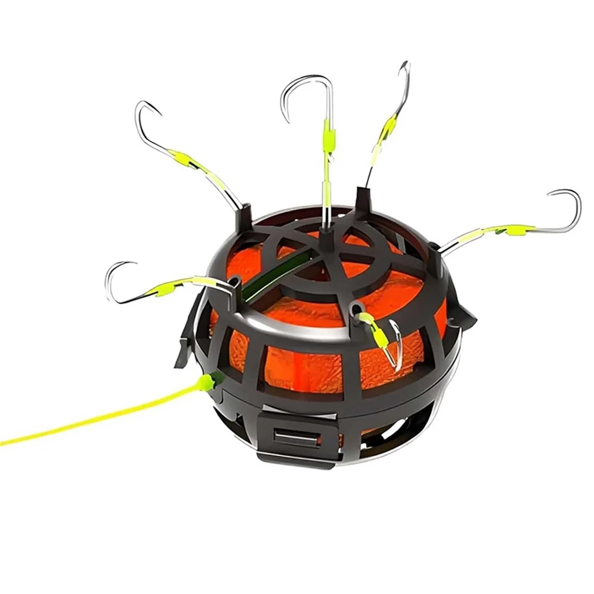 ABFI Reverse Bottom Bait Cage Angelhaken 360° °   Rotierendes Karpfen-Feeder-Rig mit 6 Haken für Karpfen-Wels