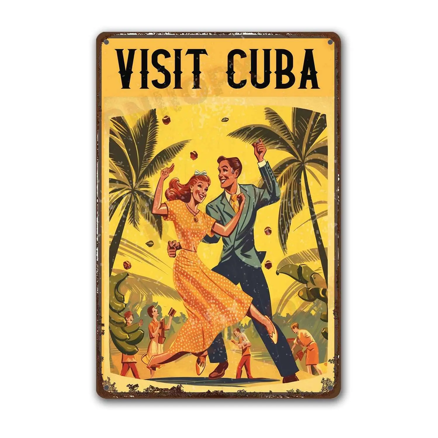 Metal Tin Sign Visit Cuba Summer Party Retro Man Cave Vintage Travel Poster Metal Tin Sign Retro Wall Home Bar Pub Vintage  sign