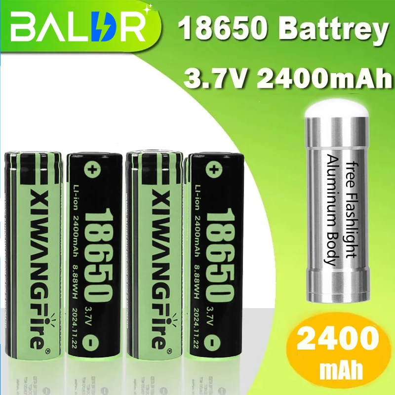 100% جديد وأصلي 3.7 فولت 18650 بطارية قابلة للشحن 2400 مللي أمبير 18650 بطاريّة ليثيوم قابلة لإعادة الشحن لمكبرات الصوت أجهزة الراديو المصابيح الأمامية اللعب #1