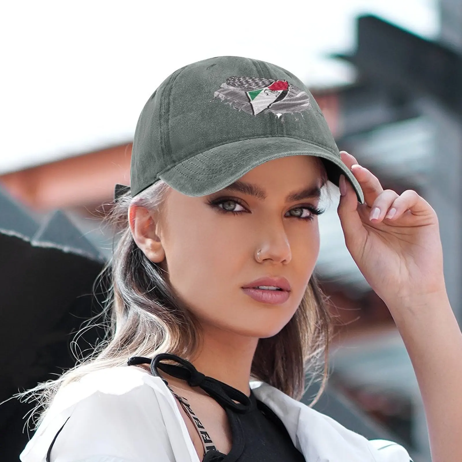 2024 moda nowy Trend w stylu palestyńskim nadruk kapelusz ochronna powłoka chroniąca przed słońcem tata kapelusz prezent urodzinowy czapka typu Trucker czapki na co dzień regulowaną Unisex