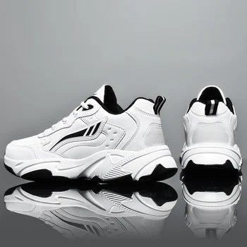 SYTK Sneakers in pelle PU Scarpe casual da uomo Sport Ragazzi Nero puro Plus Big Size 47 48 Scarpe Tenis Masculino