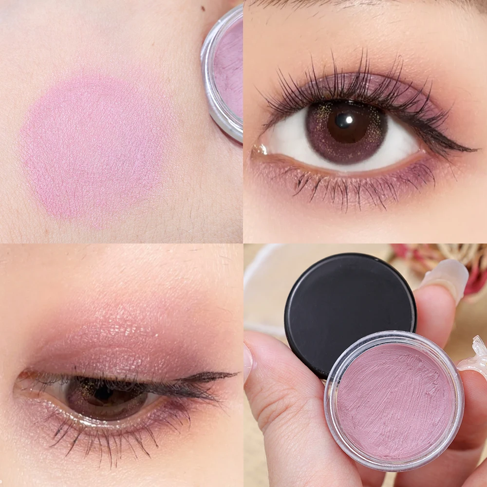 Monocromatico Peach Pink Eyeshadow Cream Waterproof Eye Concealer Base Makeup Smoky Nude Brown Matte Eyeshadow cosmetici duraturi