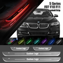 For BMW 5 Series F07 F10 F11 2010-2016 Car Door Sill Light Customized Logo LED 2015 Welcome Threshold Pedal Lamp Accessories