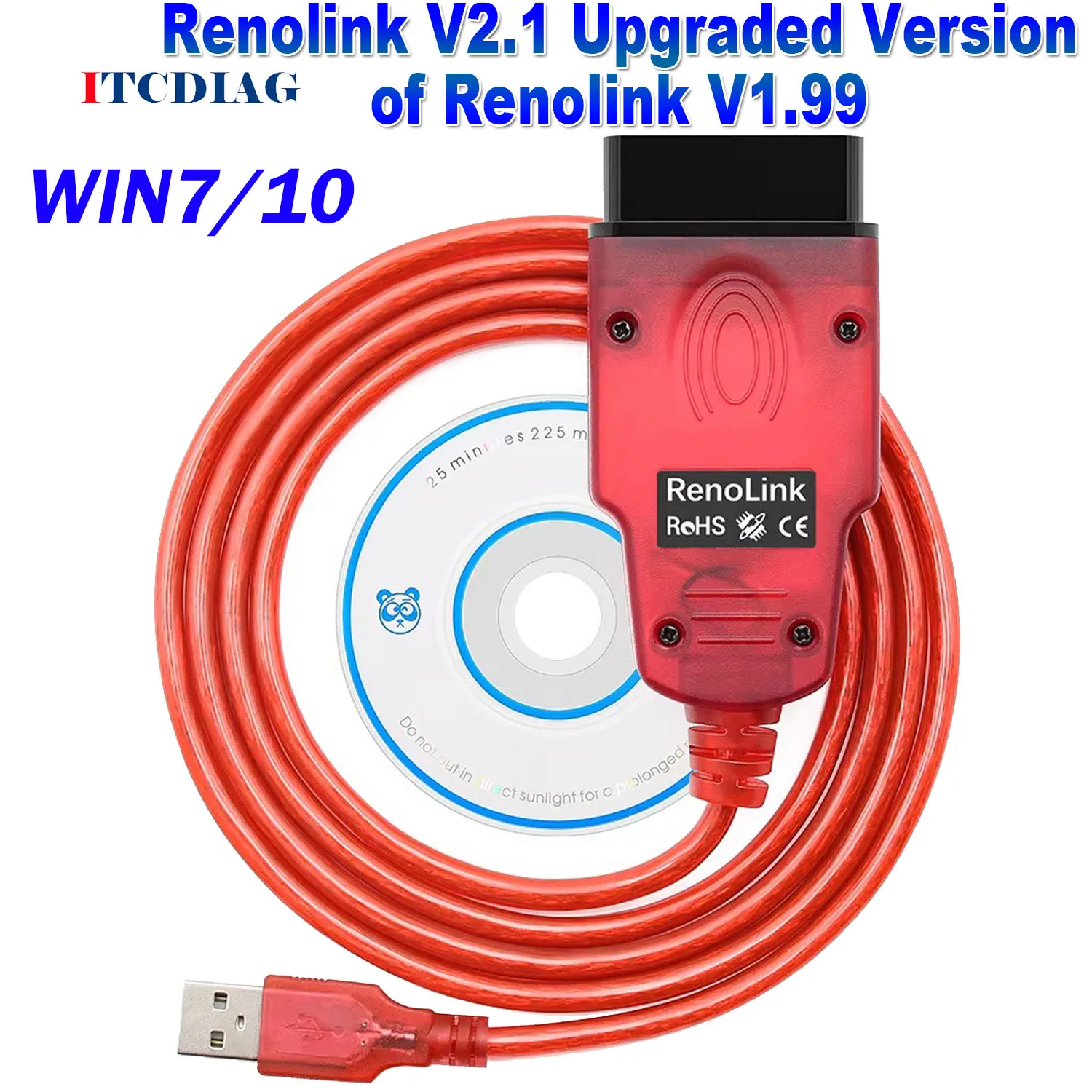 

Renolink V2.10 V1.99 2025 для Renault Автомобильная подушка безопасности OBD2 Сброс OBD 2 Автомобильный диагностический инструмент ECM UCH Key ECU Programmer Link Tool