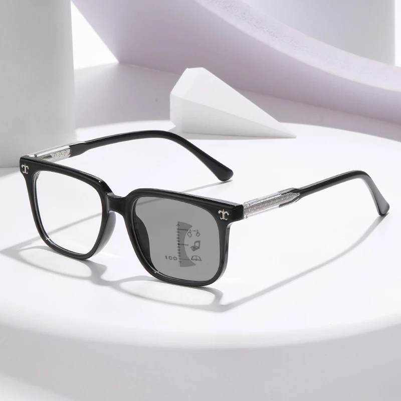 Trendy Platz Progressive Multifokale Lesebrille Männer Frauen Photochrome Presbyopie Brille Mode Anti-blaues Licht Gläser