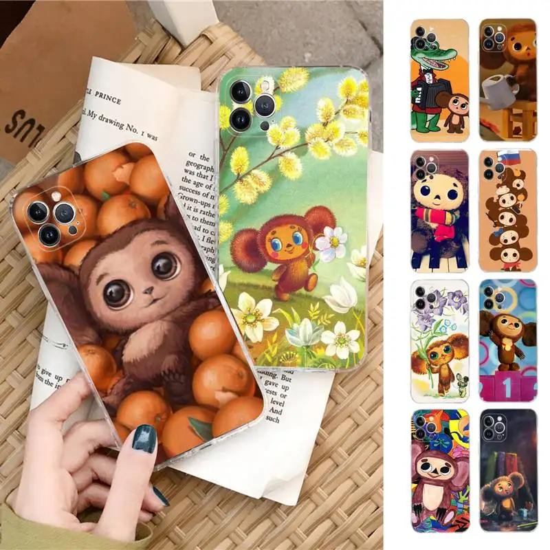 Cheburashka Phone Case Silicone Soft for iphone 14 13 12 11 Pro Mini XS MAX 8 7 6 Plus X XS XR Cover