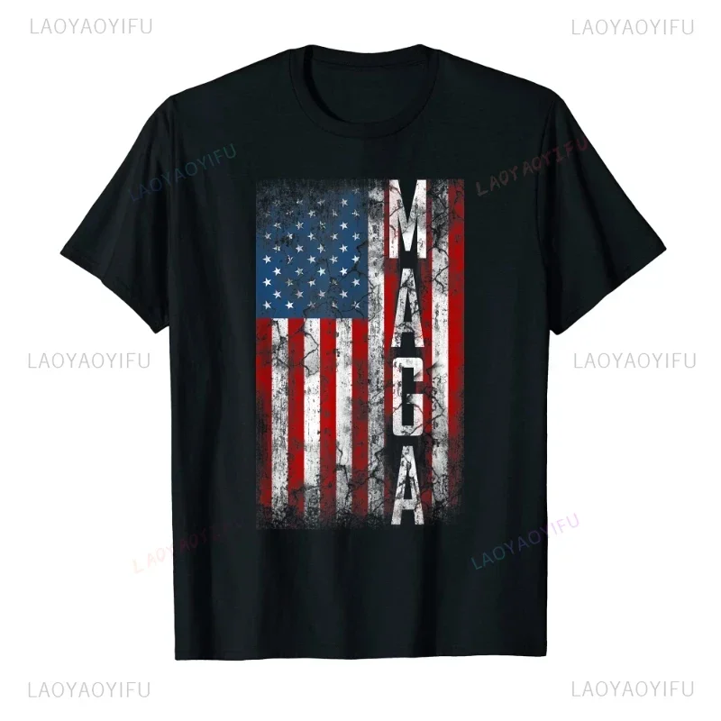 Trump-2024 เสื้อยืดUltra Maga Proud Anti Biden US Flag Pro Trump 2024 การเลือกตั้งเสื้อยืดสําหรับผู้ชายผู้หญิงTเสื้อTops Cotton Tees