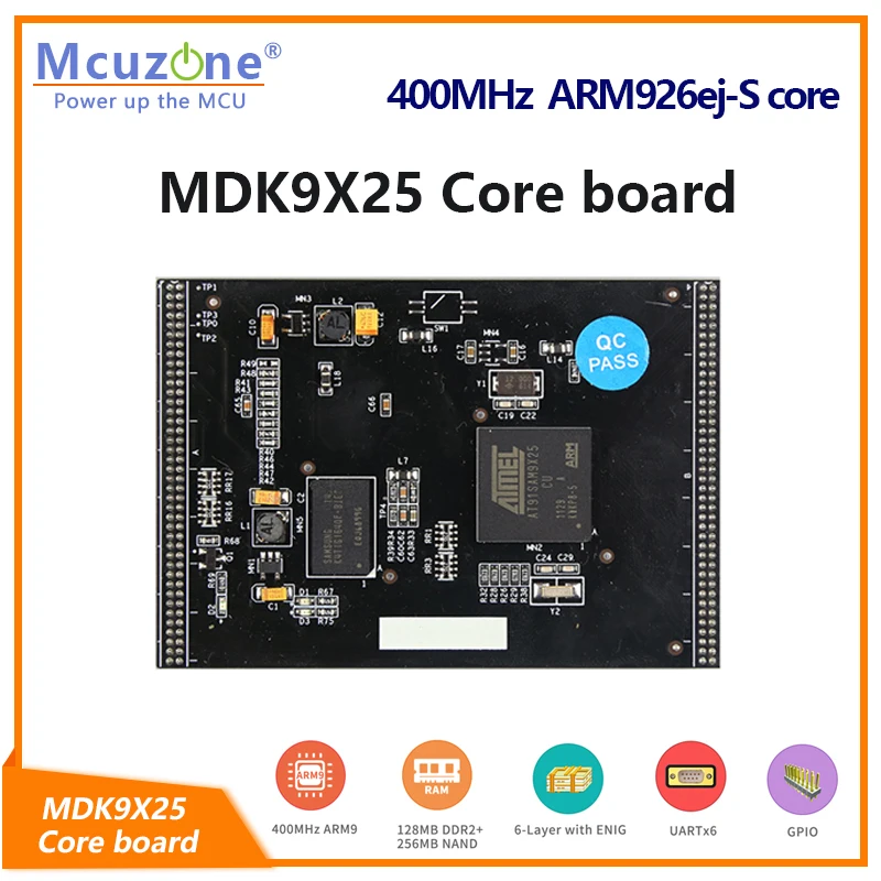 AT91SAM9X25, MDK9X25 Core Board, 400MHz CPU, 128MB DDR2, 256M NAND CANx2, Ethernetx2