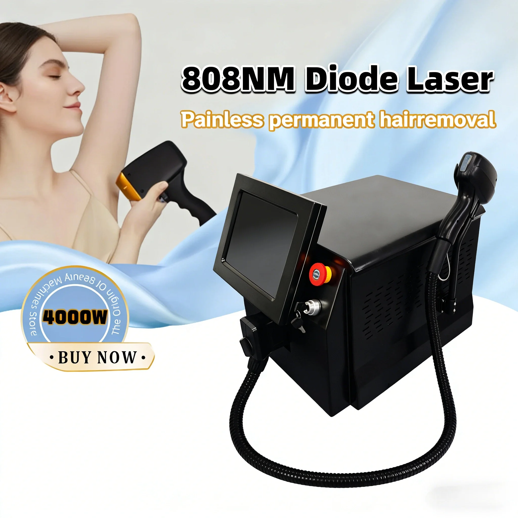 Soprano 2026 Best Hair Removal Laser Brand New Black Ice Platinum Cooling System 808nm Diode Laser Hair Removal Machine 4 Wavele