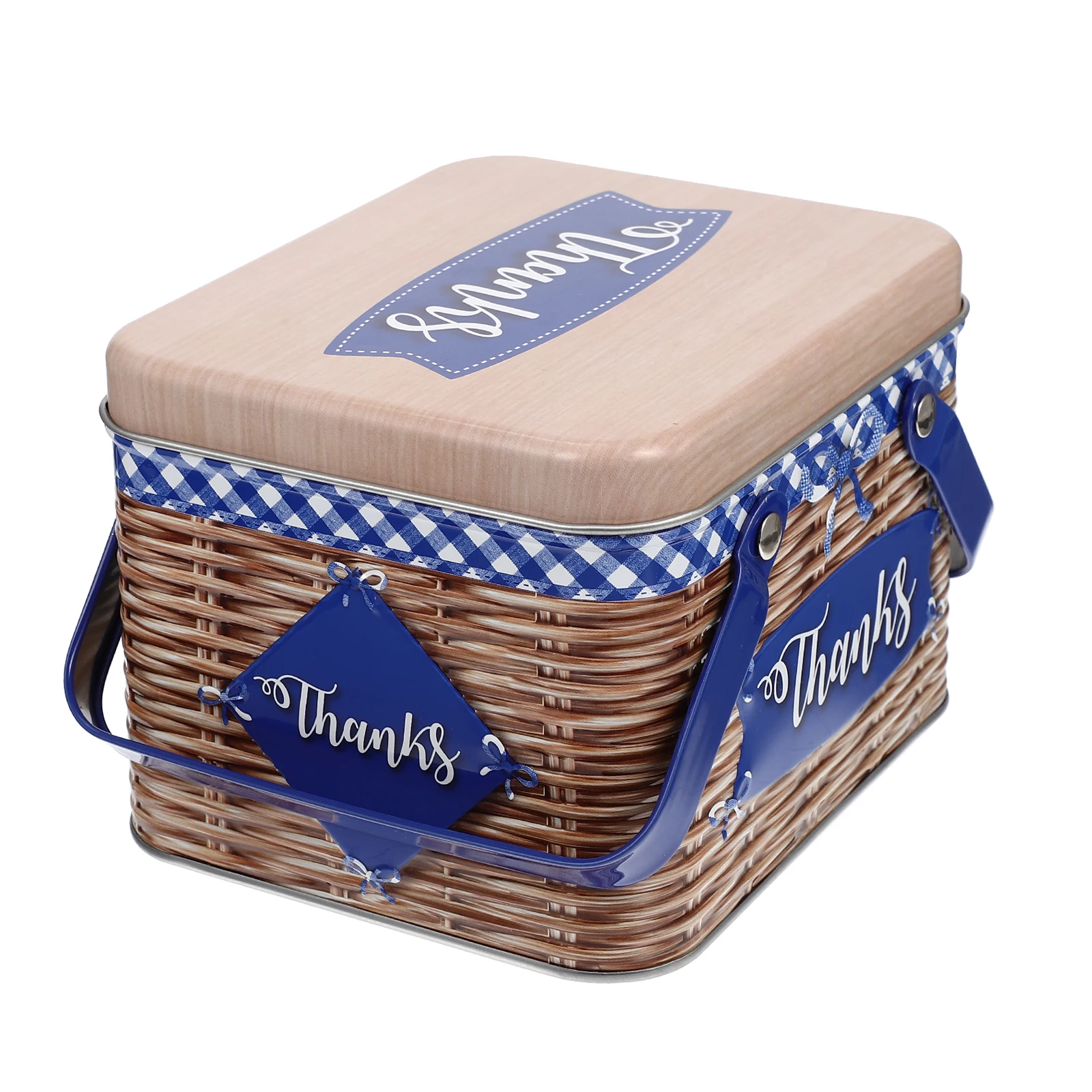 

Practical Iron Cake Boxes Food Containers Portable Cookie Tin Sliced Biscuit Storage Metal Pastry Box Gift Candy Tin Handle