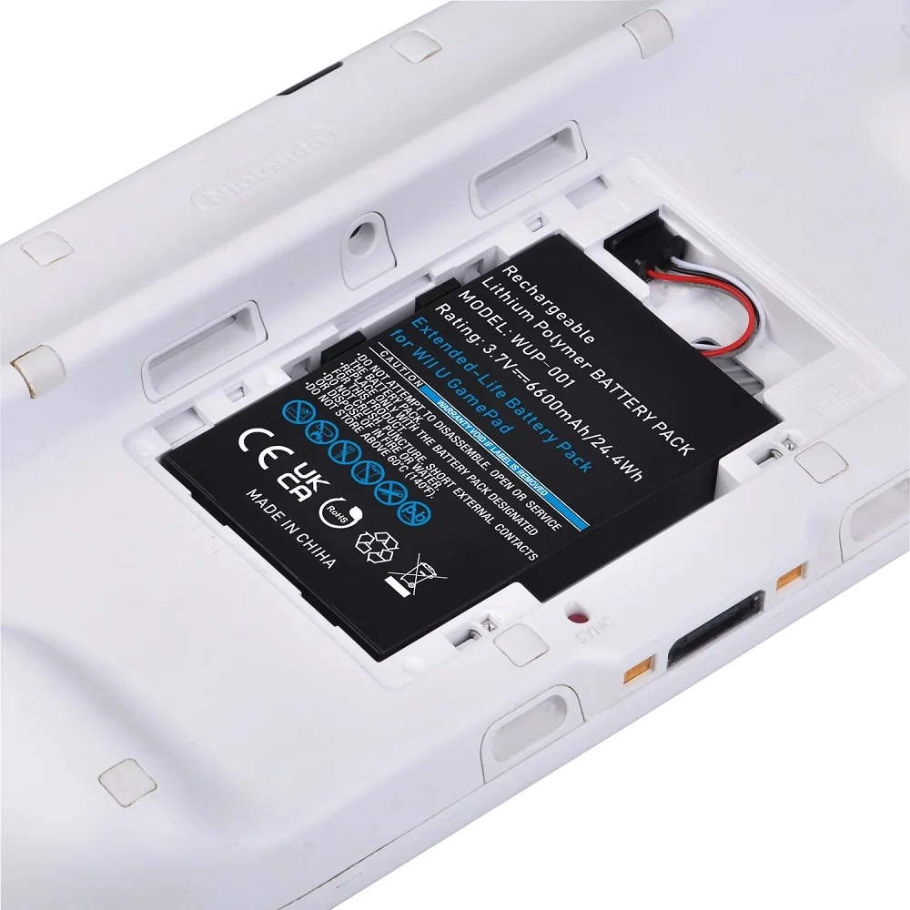 High capacity 6600mAh Replacement for Wii U Gamepad Li-ion Battery Pack WUP-002 WUP-012  WUP-010 WUP-01 Battery, with Tool