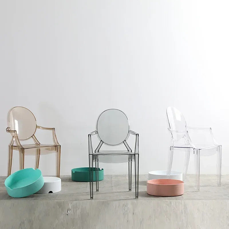 Nordic dining chair ins ghost chair devil Internet celebrity home plastic crystal stool acrylic transparent makeup chair