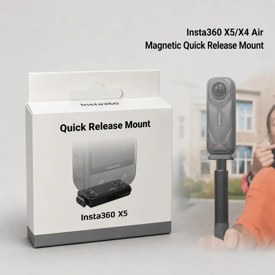 حامل مغناطيسي سريع الفك من Insta360 لكاميرات X6 X5 X4 Air، محول كاميرا رفيع 1/4'' لقضيب السيلفي للفيديوهات الشخصية