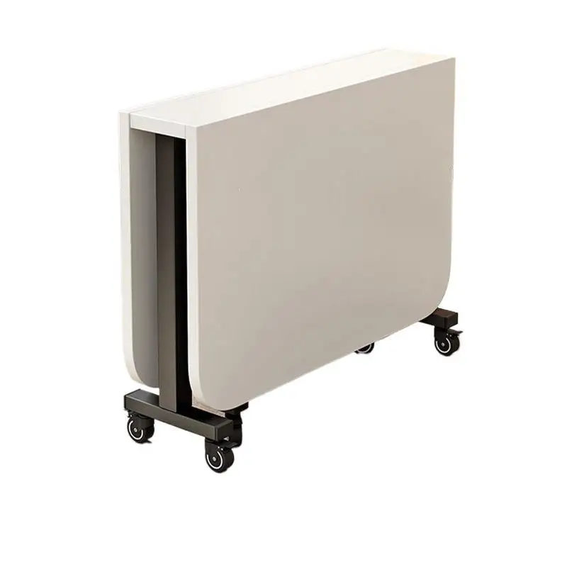 Installation-free movable multi-function simple dining table with wheels thickened folding table dining table rectangular desk