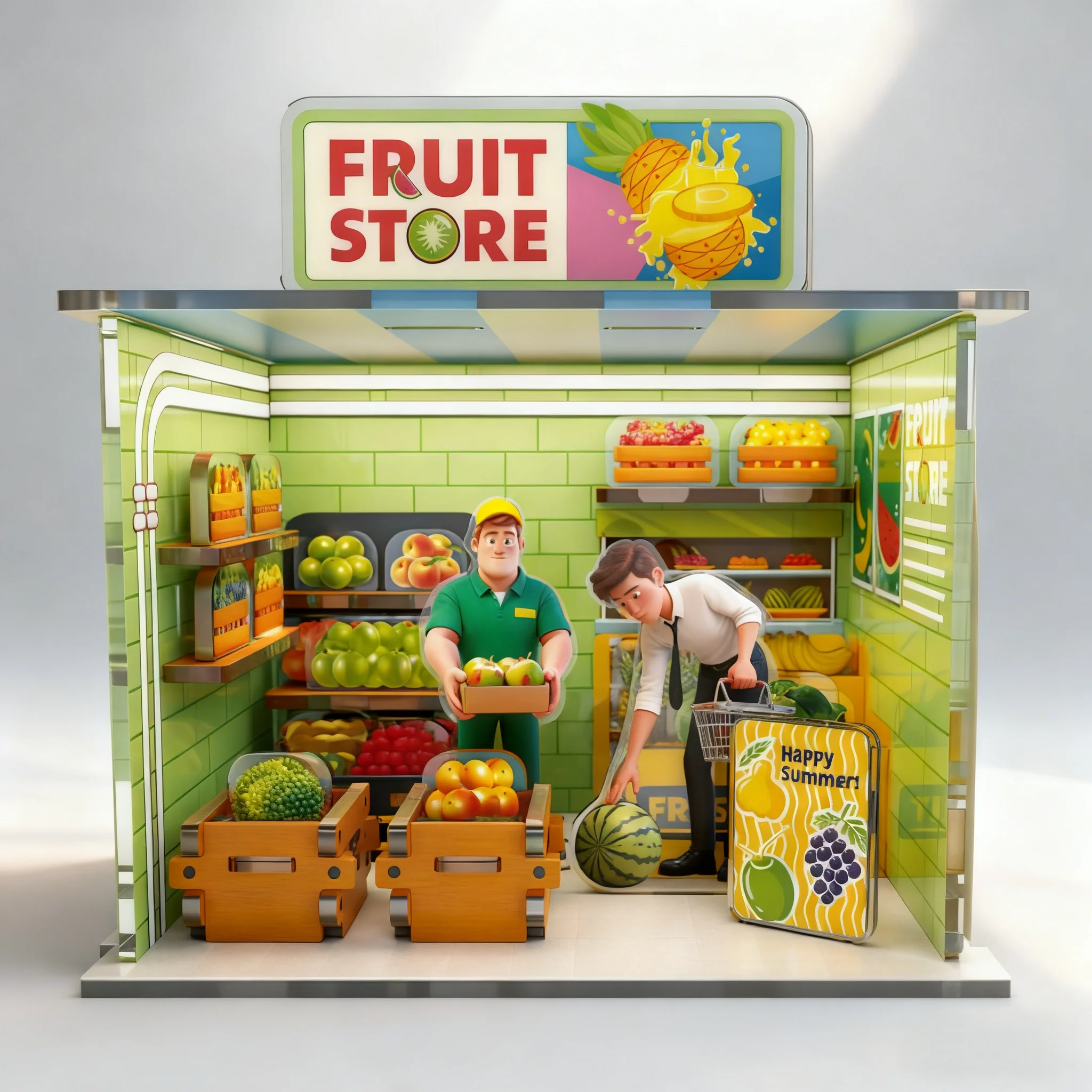 

Assemble a fruit shop model; an elegant 3D DIY puzzle, perfect as a gift for birthdays, Christmas, or anniversaries.