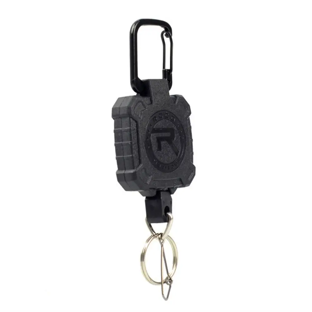 Fotografia 4: Chaveiro Retrátil de Cabo de Aço de Alta Resistência Multifuncional com Fivela de Fácil Puxar e Suporte Telescópico Antifurto para Crachá