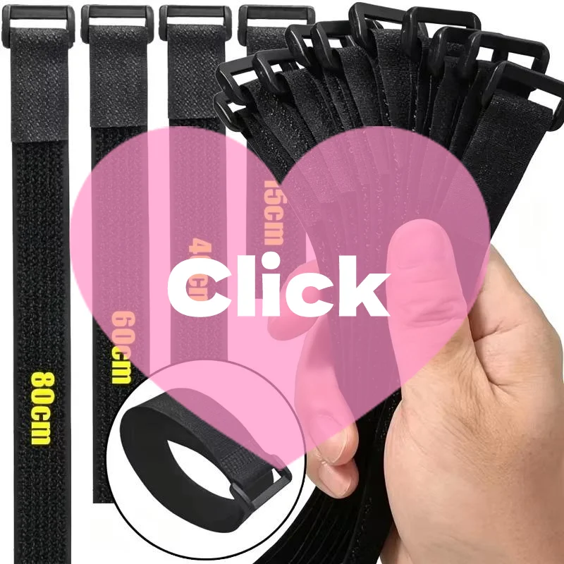 10Pcs Reusable Hook And Loop Nylon Adjustable Wire Fastener Wrapping Cinch Straps Securing Cable Cord Management