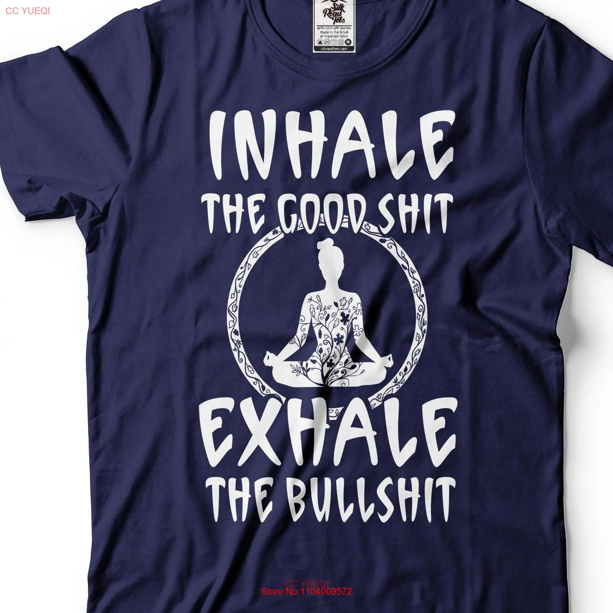 Inhale Exhale T Shirt Yoga Peace Funny Saying For Her Lover Women Birthday tee long or short sleeves