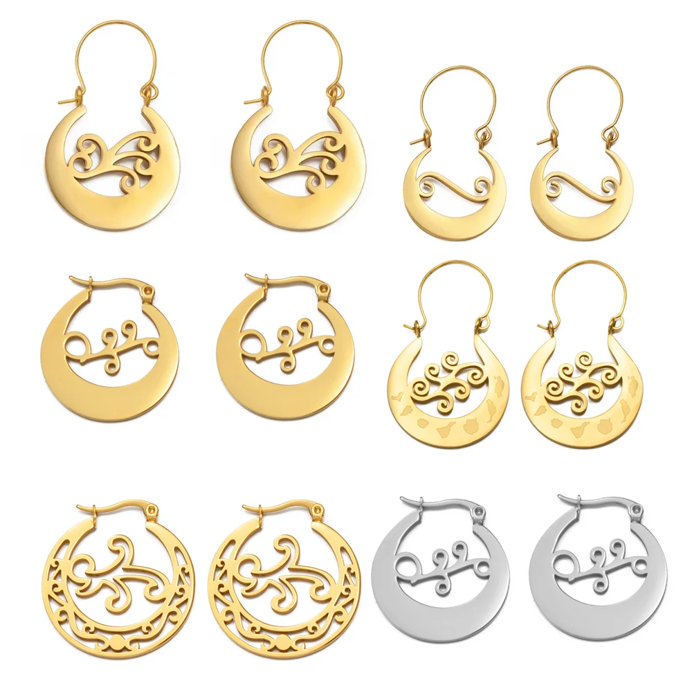 1 par/pendientes de las Islas Canarias de España para mujeres y niñas, joyería canaria de acero inoxidable # 559162