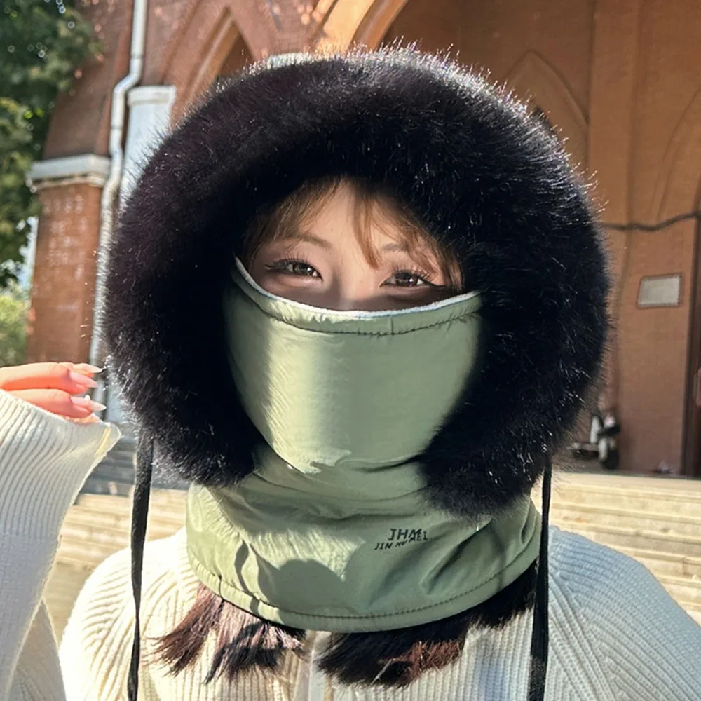 

Новая теплая зимняя шапка, теплая бархатная цельная шапка с защитой ушей, ветрозащитный шарф, панама для женщин