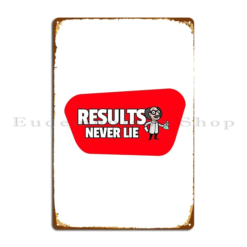 Results Never Lie Motivational Sticker Quote Metal Plaque Wall Plaque Customize Party Funny Create Tin Sign Poster