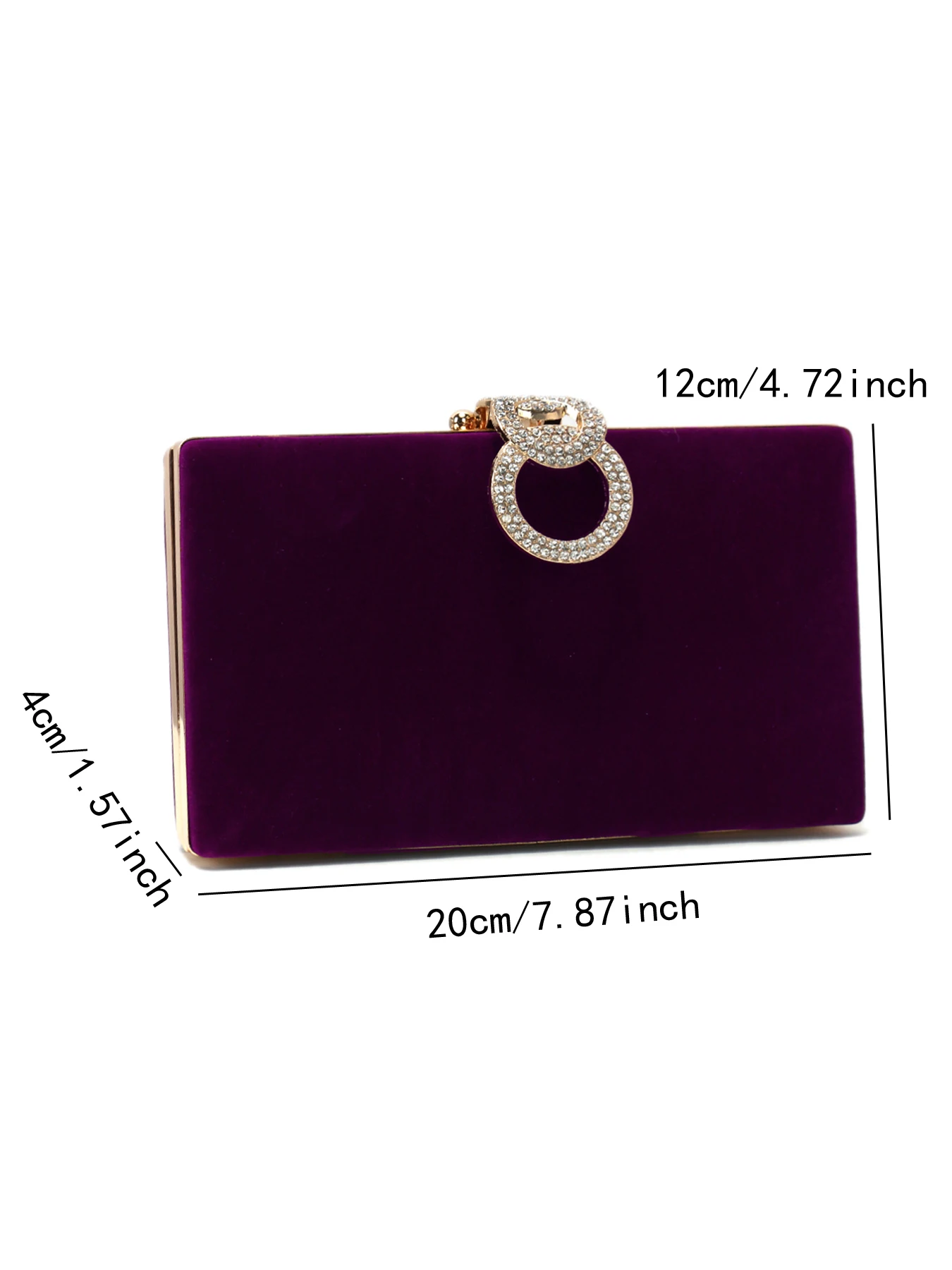 Velvet Women Evening Bags Diamonds Metal Golden Clutch Bags Flap Design Fashion Lady Gift Wedding Bridal Handbags Purse view 6
