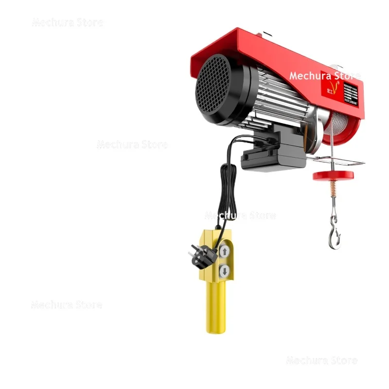 Mini Electric Hoist 220V 0.5T 1T Portable Wire Rope Winch Lift Home Garage Workshop Ceiling Lifting Cranes JT40