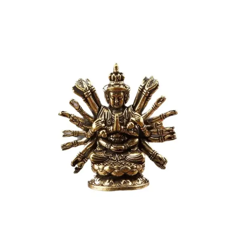 Copper Thousand Hand Guanyin Statue Home Decoration Ornament Handicraft Sculpture For Desktop Display