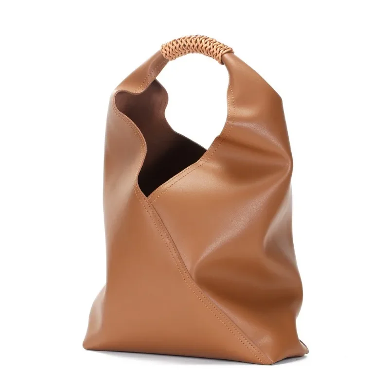 Leather Women's Bags, New Spring and Summer High-end Commuting Armpit Bags, Portable Shoulder Large-capacity Tote Bags.