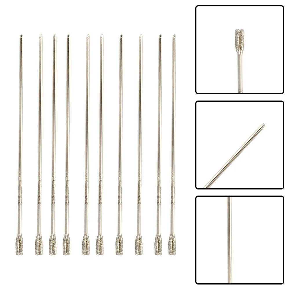 10pcs 1mm-2.5mm Diamond-Coated Tipped Drill Bits For Drilling Jade Agate Stone Crystal Jewelry Glass And Semiconductor Materials