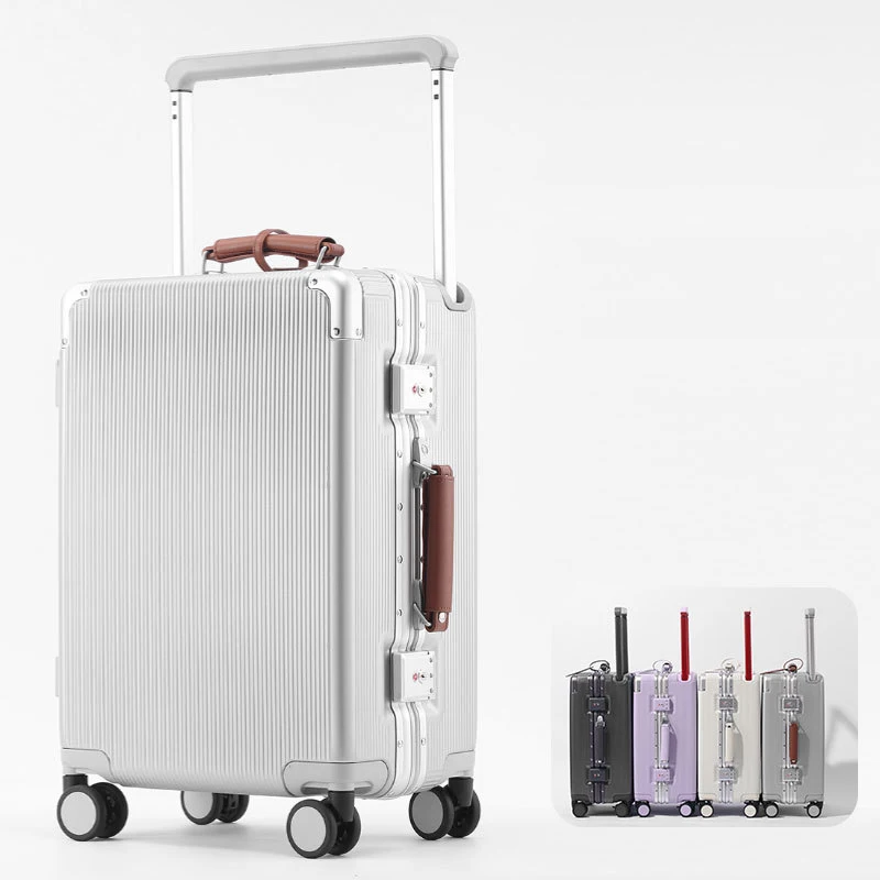 

Дорожный чемодан с широкой ручкой, 20/24 дюйма, ручная кладь, ПК, чемодан на колесиках с алюминиевой рамой и колесиками, посадочный ящик