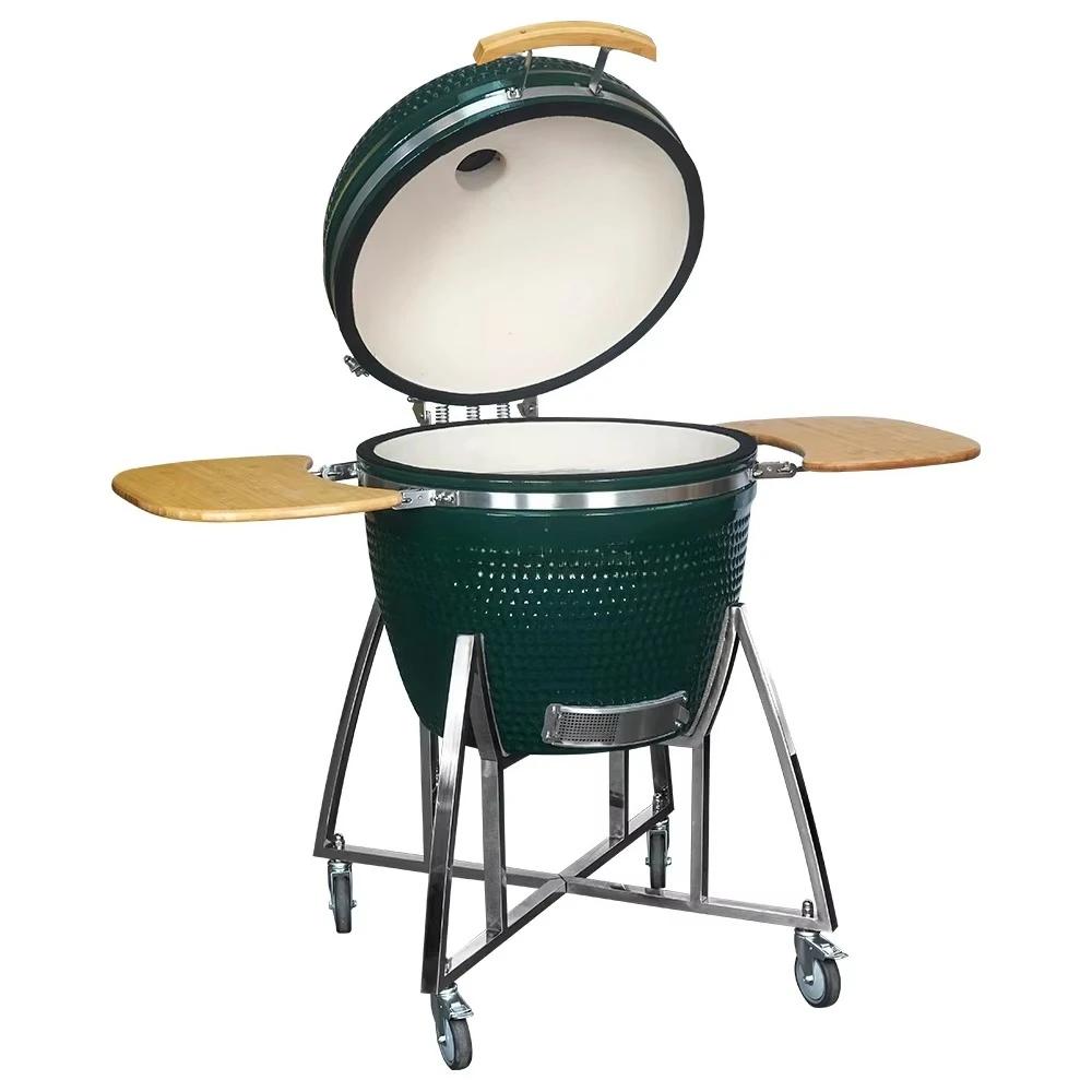 Grill 26 Inch Big Size Ceramic Charcoal Barbecue Grill CE GS OEM Custom Logo BBQ Smoker Kamado Outdoor Kitchen
