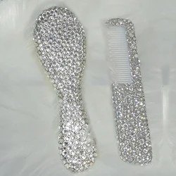 Çocuklar bebek kız fırça yün tarak kristal Rhinestones inci Bling saç bakımı bigudi bebek vaftiz hediye ışıltılı kafa masaj