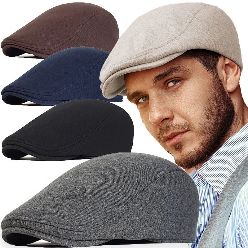 Men's Flat Cap Gatsby  Hat Driving Cabbie Hunting Cap Street Beret Hat Retro England Hat Men Hats Peaked Painter Caps